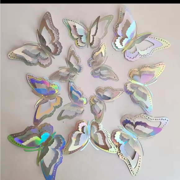 12 Pieces 3D Hollow Butterfly Wall stickers - Picture 3 of 4